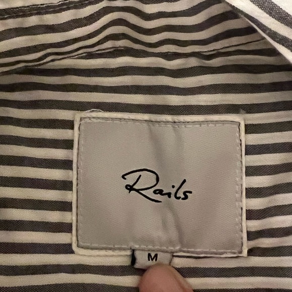 Rails Gray and White Striped button down - Picture 3 of 4